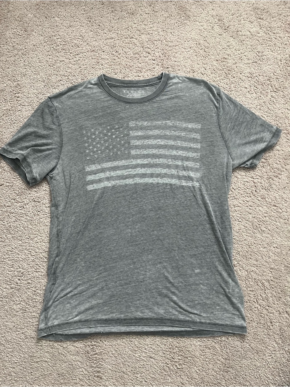 Lucky Brand Venice Burn Out American Flag Graphic Tee
